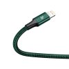 Ātra 3in1 USB-C Cable-USB-C / zibens / mikro USB 20 1,5 m zaļā krāsā