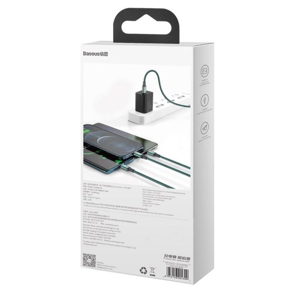 Ātra 3in1 USB-C Cable-USB-C / zibens / mikro USB 20 1,5 m zaļā krāsā