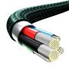 Ātra 3in1 USB-C Cable-USB-C / zibens / mikro USB 20 1,5 m zaļā krāsā