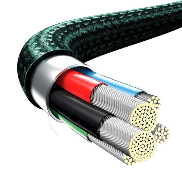 Ātra 3in1 USB-C Cable-USB-C / zibens / mikro USB 20 1,5 m zaļā krāsā