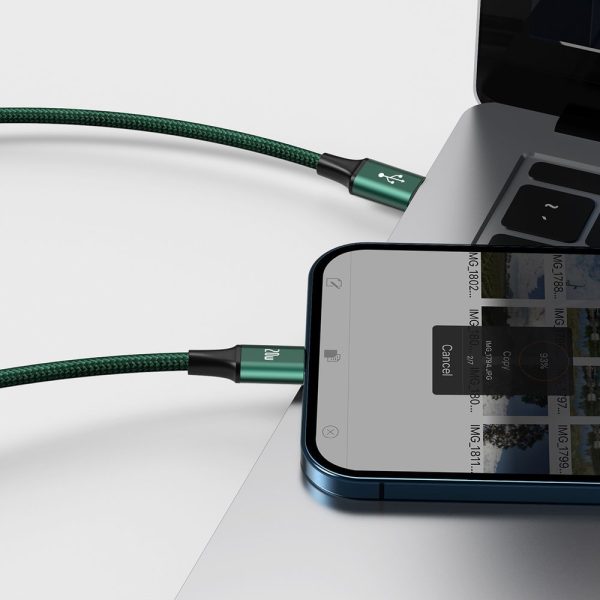 Ātra 3in1 USB-C Cable-USB-C / zibens / mikro USB 20 1,5 m zaļā krāsā