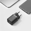 Ātra tīkla lādētājs SI QC PD 25W 3A + USB-C 1M kabelis melns