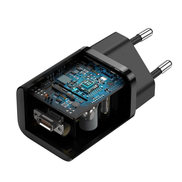 Ātra tīkla lādētājs SI QC PD 25W 3A + USB-C 1M kabelis melns
