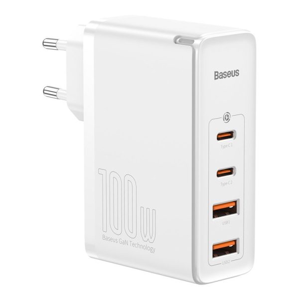 Ātrs Gan2 Pro USB USB-C QC PD 100W baltais lādētājs