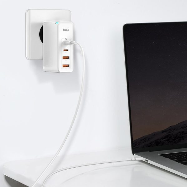 Ātrs Gan2 Pro USB USB-C QC PD 100W baltais lādētājs