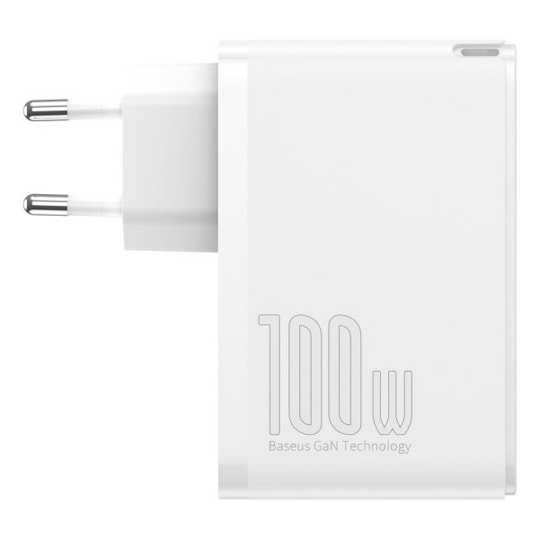 Ātrs Gan2 Pro USB USB-C QC PD 100W baltais lādētājs