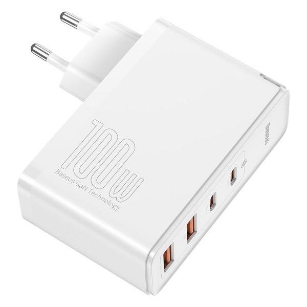 Ātrs Gan2 Pro USB USB-C QC PD 100W baltais lādētājs