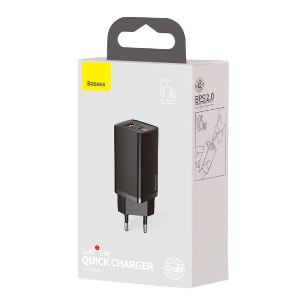 Fast Gan2 Pro USB USB-C QC PD 65W Black Charger