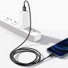 Augstākais kabeļa kabelis iPhone USB - zibens 2,4A 1m melns