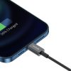 Augstākais kabeļa kabelis iPhone USB - zibens 2,4A 1m melns