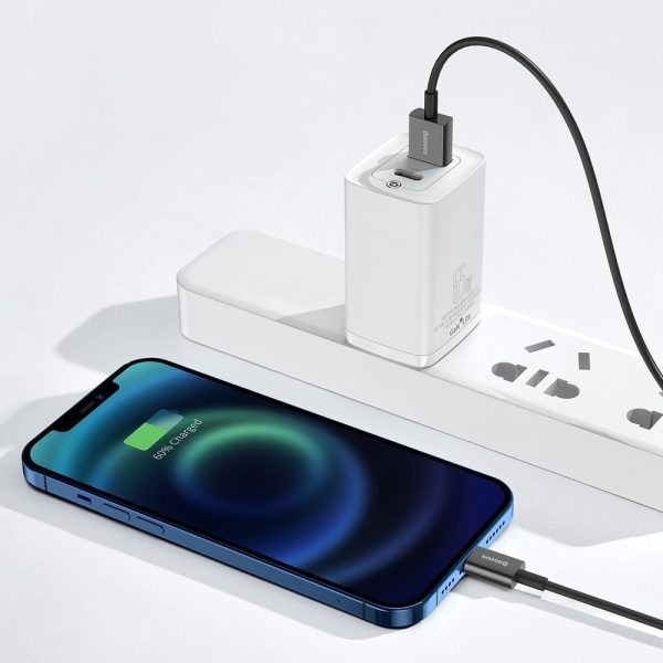 Augstākais kabeļa kabelis iPhone USB - zibens 2,4A 1m melns