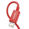Augstākais kabeļa kabelis iPhone USB - zibens 2,4A 1m sarkans