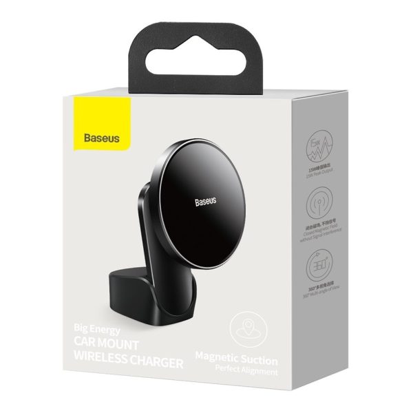 Automašīnu magnētiskā automašīnas turētājs Qi 15W MagSafe lādētājs iPhone Black