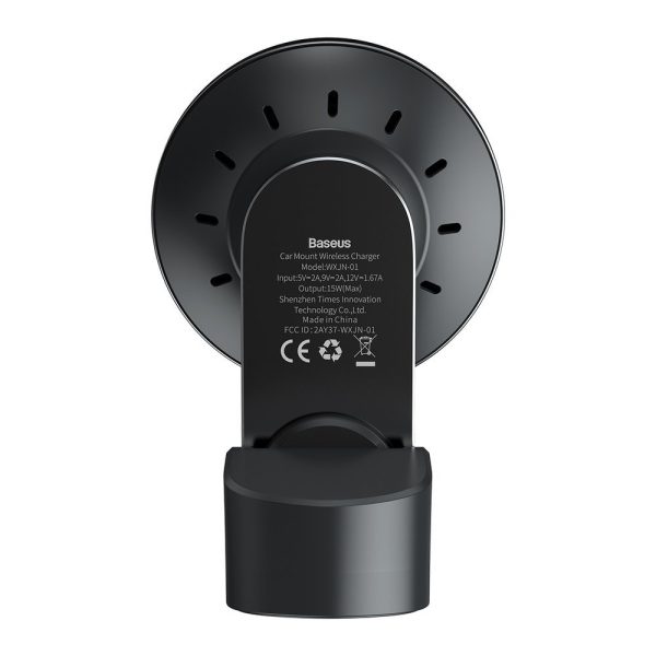 Automašīnu magnētiskā automašīnas turētājs Qi 15W MagSafe lādētājs iPhone Black