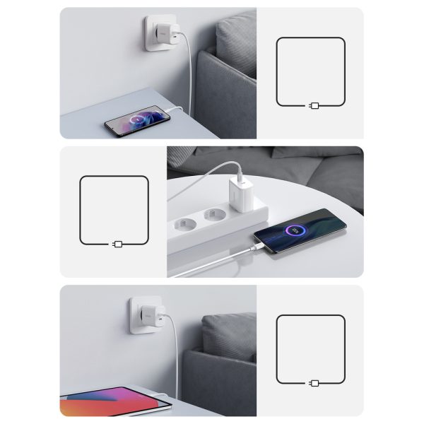 2x USB-C 40W Power Piegādes piegādes tīkla lādētājs