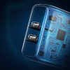 2x USB-C 40W Power Piegādes piegādes tīkla lādētājs