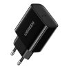 Tīkla lādētājs USB-C 20W barošanas piegādei melnā krāsā