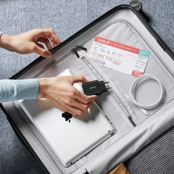 Tīkla lādētājs USB-C 20W barošanas piegādei melnā krāsā