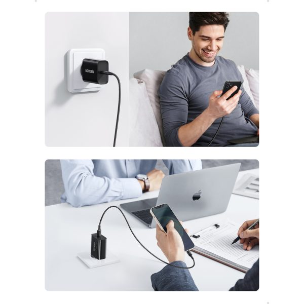 Tīkla lādētājs USB-C 20W barošanas piegādei melnā krāsā