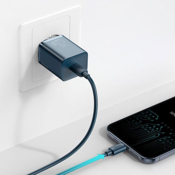 Lielisks Si 1c ātrs USB-C 20W barošanas piegāde Zilais lādētājs