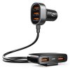 Ātra automašīnas lādētājs 5X USB 6.2A ar melnu pagarinājumu