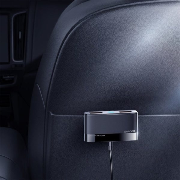 Ātra automašīnas lādētājs 5X USB 6.2A ar melnu pagarinājumu