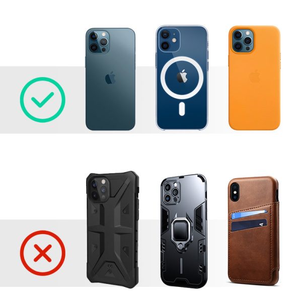 Automašīnu magnētiskā automašīnas turētājs Qi 15W MagSafe lādētājs iPhone Black