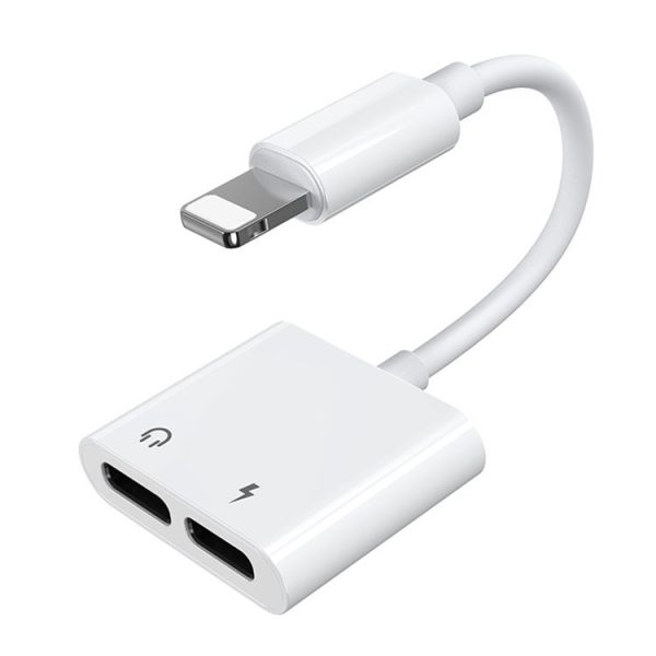 Adaptera adaptera austiņu izplatītājs iphone zibens - 2x zibens balts