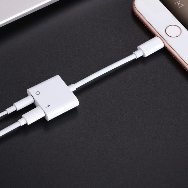Adaptera adaptera austiņu izplatītājs iphone zibens - 2x zibens balts