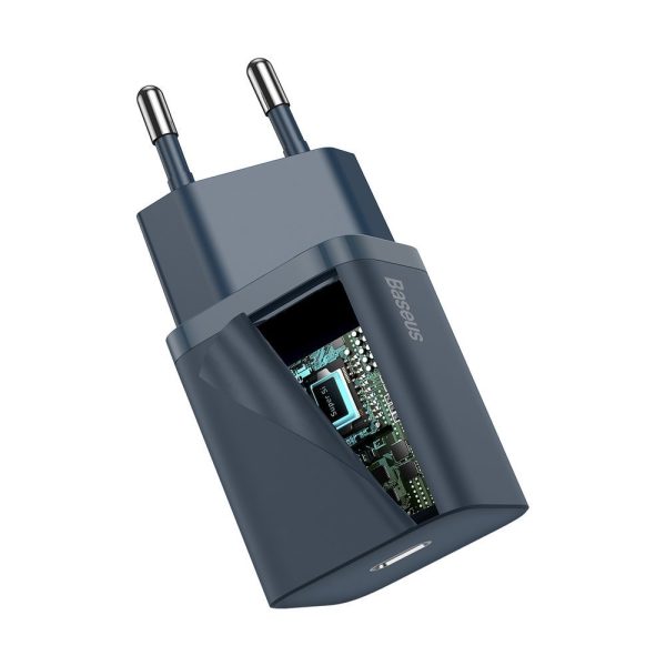 Lielisks Si 1c ātrs USB-C 20W PD lādētājs + iphone zibens 1m zils