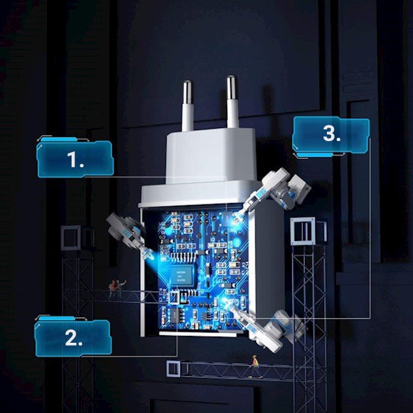 Ātra maksa 3,0 18W 3A USB White Charger ātrs lādētājs