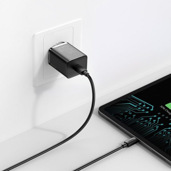 Lielisks Si 1c ātrs USB-C 30W barošanas piegāde Ātrā uzlāde melns lādētājs