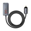 Dalieties kopā 2X USB 2X USB-C 120W PPS QC PD pelēkās automašīnas lādētājs