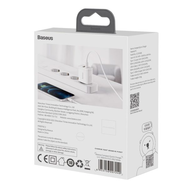 Compact USB USB-C 20W 3A PD QC 3.0 Fast Network Charger