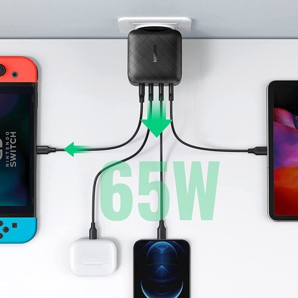 Ātrs PPS 65W USB 3X USB-C QC 3.0 PD SCP FCP AFC lādētājs