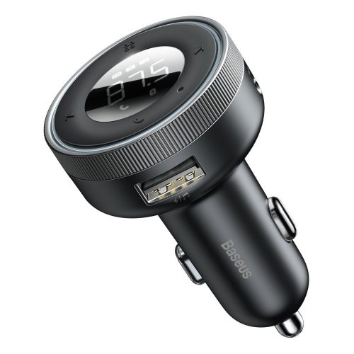 FM raidītājs mp3 atskaņotājs LED automašīnas lādētājs 2x USB Bluetooth Black