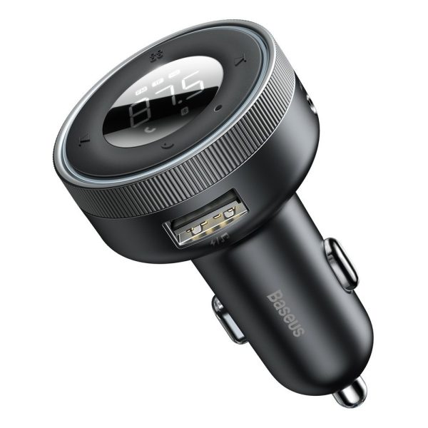 FM raidītājs mp3 atskaņotājs LED automašīnas lādētājs 2x USB Bluetooth Black