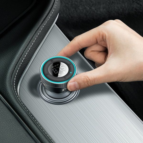 FM raidītājs mp3 atskaņotājs LED automašīnas lādētājs 2x USB Bluetooth Black