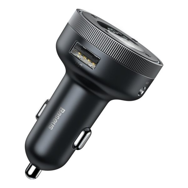 FM raidītājs mp3 atskaņotājs LED automašīnas lādētājs 2x USB Bluetooth Black