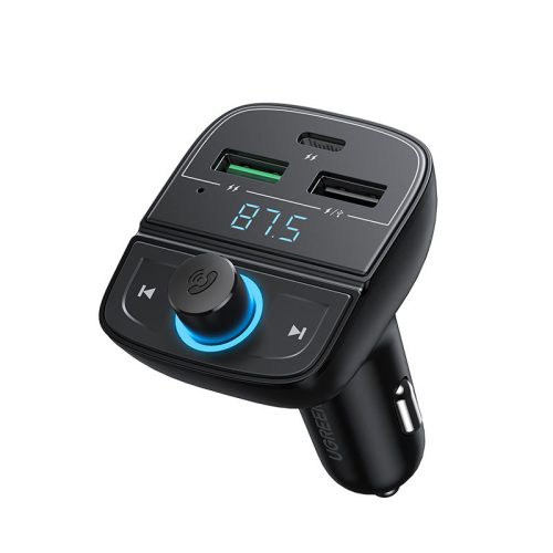 Raidītājs fm mp3 bluetooth 5.0 automašīnas lādētājs 3x USB TF MicroSd Black