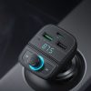 Raidītājs fm mp3 bluetooth 5.0 automašīnas lādētājs 3x USB TF MicroSd Black