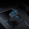 Raidītājs fm mp3 bluetooth 5.0 automašīnas lādētājs 3x USB TF MicroSd Black