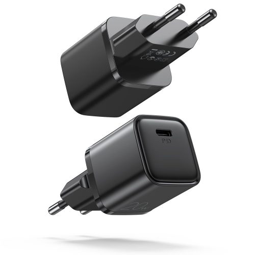 Ātrā tīkla lādētājs USB-C 20W Power Piegāde Ātrā uzlāde 3.0 AFC Black