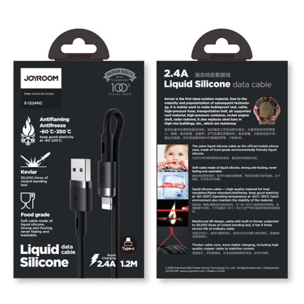 Kabelis Kabelis iPhone USB - zibens 2,4A 1,2 m melns