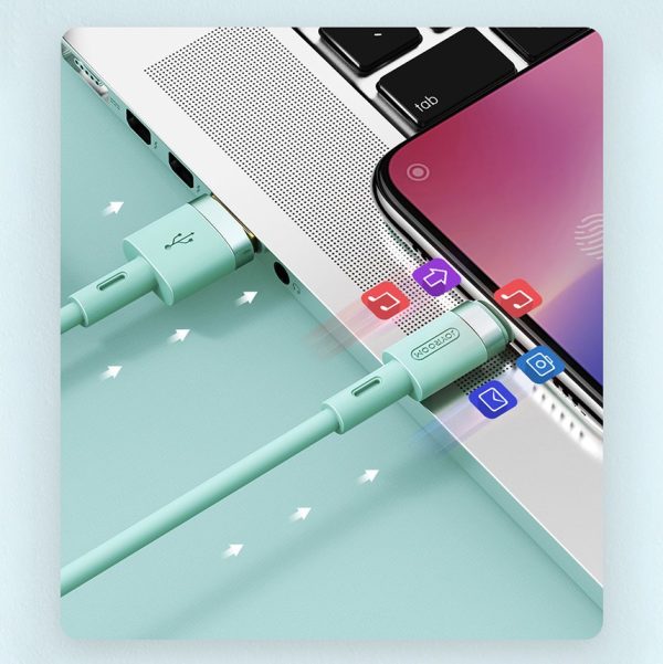 USB kabeļa kabelis - USB -C 2,4A 1,2 m balts