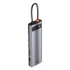 Daudzfunkcionālais centrmezgls USB-C metāla mirdzums 11w1 GREAM