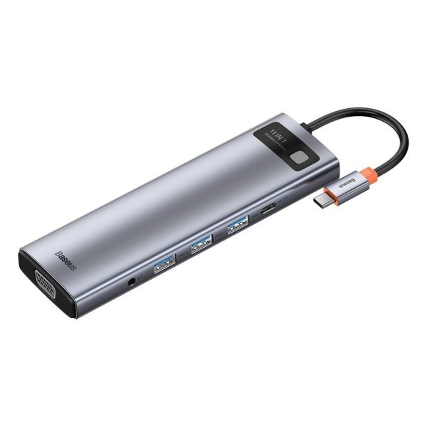 Daudzfunkcionālais centrmezgls USB-C metāla mirdzums 11w1 GREAM