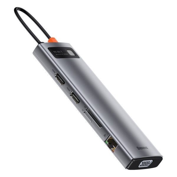 Daudzfunkcionālais centrmezgls USB-C metāla mirdzums 11w1 GREAM