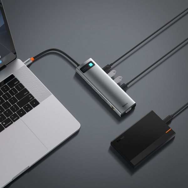 Daudzfunkcionālais centrmezgls USB-C metāla mirdzums 11w1 GREAM