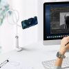 Universāls rokturis stāvošais stends telefona planšetdatora statīvam ar elastīgu baltu roku